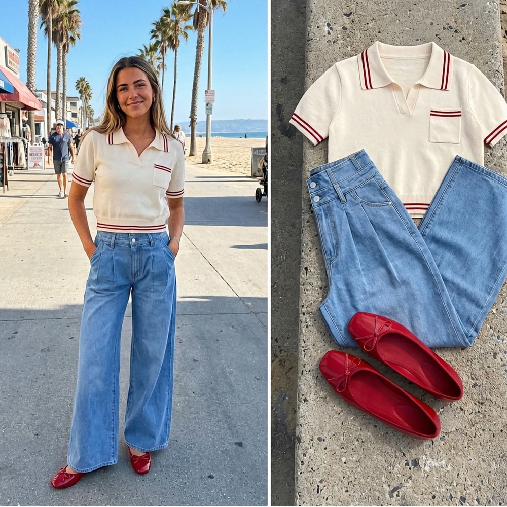 Cider DOUBLE HIGH RISE SOLID BUTTON
WIDE LEG JEAN… - image 3